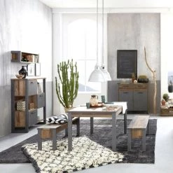 LES TENDANCES Rangement Vintage Vieux Bois Usé Et Gris Avec Rivets 9 LES TENDANCES Rangement Vintage Vieux Bois Usé Et Gris Avec Rivets -Buffet et enfilade Soldes 40721845 5