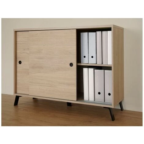 Buffets BOBOCHIC - Buffet 2 Portes Coulissantes KATYA Bois Clair - Bois Clair 4 Buffets BOBOCHIC - Buffet 2 Portes Coulissantes KATYA Bois Clair - Bois Clair – Image 4