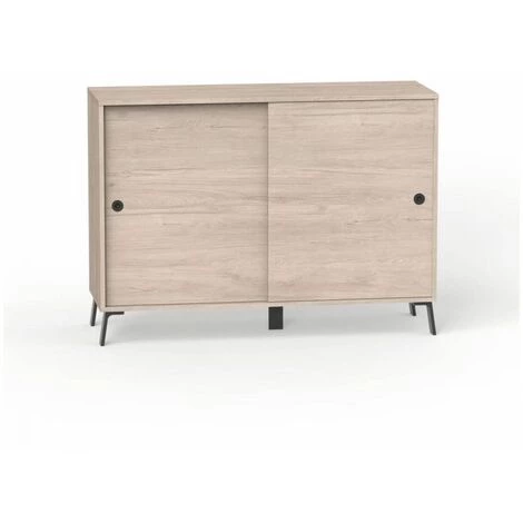 Buffets BOBOCHIC - Buffet 2 Portes Coulissantes KATYA Bois Clair - Bois Clair 5 Buffets BOBOCHIC - Buffet 2 Portes Coulissantes KATYA Bois Clair - Bois Clair – Image 5