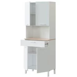 Buffet Meuble Cuisine 4 Portes + Tiroir Coloris Blanc Artic / Chêne Canadien - Hauteur 186 Cm X Longueur 72 Cm X Profondeur 40 Cm -PEGANE- 5 Buffet Meuble Cuisine 4 Portes + Tiroir Coloris Blanc Artic / Chêne Canadien - Hauteur 186 Cm X Longueur 72 Cm X Profondeur 40 Cm -PEGANE- -Buffet et enfilade Soldes 40745015 3