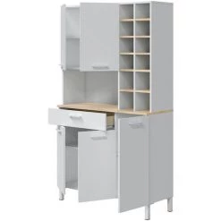 Vitrine / Buffet / Meuble De Cuisine Coloris Blanc Artic /Chêne Canadian - Hauteur 186 X Longueur 108 X Profondeur 40 Cm -PEGANE- 5 Vitrine / Buffet / Meuble De Cuisine Coloris Blanc Artic /Chêne Canadian - Hauteur 186 X Longueur 108 X Profondeur 40 Cm -PEGANE- -Buffet et enfilade Soldes 40745075 3