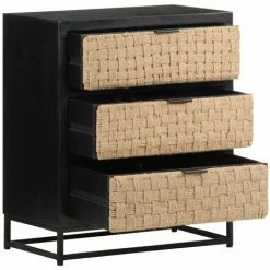 HAPPYSHOPPING Buffet 60x35x70 Cm Bois De Manguier Massif -Buffet et enfilade Soldes 40750342 4