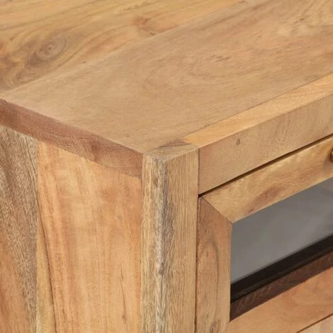 HAPPYSHOPPING Buffet 60x35x70 Cm Bois D'acacia Massif 2 HAPPYSHOPPING Buffet 60x35x70 Cm Bois D'acacia Massif – Image 2