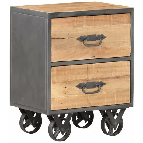 HAPPYSHOPPING Table De Chevet 40x30x51 Cm Bois De Recuperation Solide 1 HAPPYSHOPPING Table De Chevet 40x30x51 Cm Bois De Recuperation Solide