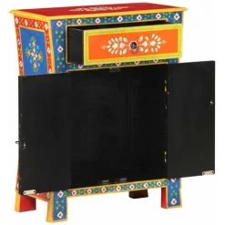 HAPPYSHOPPING Buffet Peint A La Main 60x30x75 Cm Bois De Manguier Massif 7 HAPPYSHOPPING Buffet Peint A La Main 60x30x75 Cm Bois De Manguier Massif -Buffet et enfilade Soldes 40750424 3