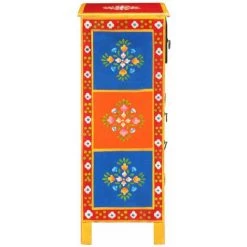 HAPPYSHOPPING Buffet Peint A La Main 60x30x75 Cm Bois De Manguier Massif 9 HAPPYSHOPPING Buffet Peint A La Main 60x30x75 Cm Bois De Manguier Massif -Buffet et enfilade Soldes 40750424 5