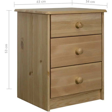 HAPPYSHOPPING Commode 43x34x53 Cm Bois De Pin Solide 5 HAPPYSHOPPING Commode 43x34x53 Cm Bois De Pin Solide – Image 5