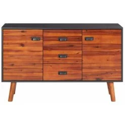 HAPPYSHOPPING Buffet 110x35x70 Cm Bois D'acacia Massif Et MDF -Buffet et enfilade Soldes 40751784 3