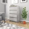 HAPPYSHOPPING Buffet Gris Beton 60x35x98,5 Cm Agglomere
