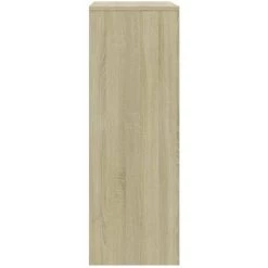 HAPPYSHOPPING Buffet A 6 Tiroirs Blanc Et Chene Sonoma 50x34x96 Cm Agglomere -Buffet et enfilade Soldes 40757143 5