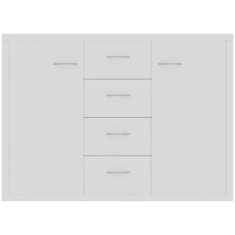 HAPPYSHOPPING Buffet Blanc 88x30x65 Cm Agglomere 4 HAPPYSHOPPING Buffet Blanc 88x30x65 Cm Agglomere – Image 4