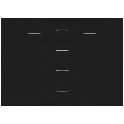 HAPPYSHOPPING Buffet Noir 88x30x65 Cm Agglomere 4 HAPPYSHOPPING Buffet Noir 88x30x65 Cm Agglomere – Image 4