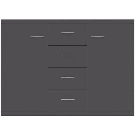 HAPPYSHOPPING Buffet Gris 88x30x65 Cm Agglomere 4 HAPPYSHOPPING Buffet Gris 88x30x65 Cm Agglomere – Image 4