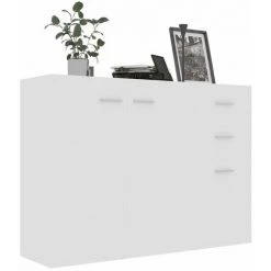 HAPPYSHOPPING Buffet Blanc 105x30x75 Cm Agglomere -Buffet et enfilade Soldes 40757264 3