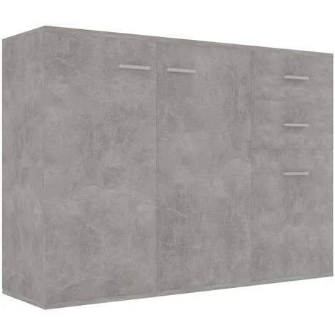 HAPPYSHOPPING Buffet Gris Beton 105x30x75 Cm Agglomere 2 HAPPYSHOPPING Buffet Gris Beton 105x30x75 Cm Agglomere – Image 2