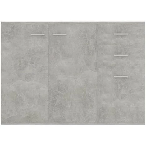 HAPPYSHOPPING Buffet Gris Beton 105x30x75 Cm Agglomere 5 HAPPYSHOPPING Buffet Gris Beton 105x30x75 Cm Agglomere – Image 5