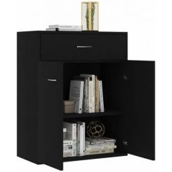 HAPPYSHOPPING Buffet Noir 60x30x75 Cm Agglomere 9 HAPPYSHOPPING Buffet Noir 60x30x75 Cm Agglomere -Buffet et enfilade Soldes 40757392 5