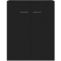 HAPPYSHOPPING Buffet Noir Brillant 60x30x75 Cm Agglomere -Buffet et enfilade Soldes 40757490 4