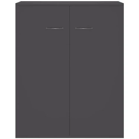 HAPPYSHOPPING Buffet Gris Brillant 60x30x75 Cm Agglomere 5 HAPPYSHOPPING Buffet Gris Brillant 60x30x75 Cm Agglomere – Image 5