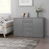 HAPPYSHOPPING Buffet Gris 120x35,5x75 Cm Agglomere