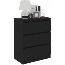 HAPPYSHOPPING Buffet Noir 60x33,5x76 Cm Agglomere -Buffet et enfilade Soldes 40758530 3