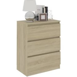 HAPPYSHOPPING Buffet Chene Sonoma 60x33,5x76 Cm Agglomere -Buffet et enfilade Soldes 40758534 3