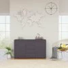 HAPPYSHOPPING Buffet Gris 120x36x69 Cm Agglomere