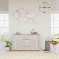 HAPPYSHOPPING Buffet Gris Beton 120x36x69 Cm Agglomere