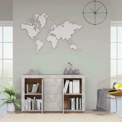 HAPPYSHOPPING Buffet Gris Beton 120x36x69 Cm Agglomere -Buffet et enfilade Soldes 40758752 3