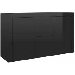 HAPPYSHOPPING Buffet Noir Brillant 120x36x69 Cm Agglomere 6 HAPPYSHOPPING Buffet Noir Brillant 120x36x69 Cm Agglomere -Buffet et enfilade Soldes 40758762 2