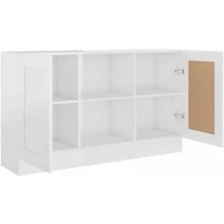 HAPPYSHOPPING Buffet Blanc Brillant 120x30,5x70 Cm Agglomere 9 HAPPYSHOPPING Buffet Blanc Brillant 120x30,5x70 Cm Agglomere -Buffet et enfilade Soldes 40759233 5