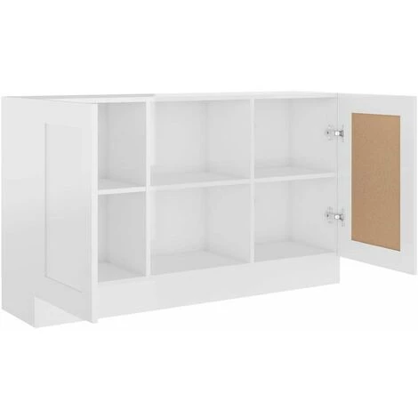 HAPPYSHOPPING Buffet Blanc Brillant 120x30,5x70 Cm Agglomere 5 HAPPYSHOPPING Buffet Blanc Brillant 120x30,5x70 Cm Agglomere – Image 5