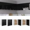HAPPYSHOPPING Armoires Suspendues 2 Pcs Noir Brillant 50x31x60 Cm Agglomere