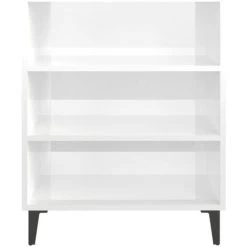 HAPPYSHOPPING Buffet Blanc Brillant 57x35x70 Cm Agglomere -Buffet et enfilade Soldes 40760112 4