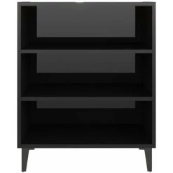HAPPYSHOPPING Buffet Noir Brillant 57x35x70 Cm Agglomere -Buffet et enfilade Soldes 40760113 4