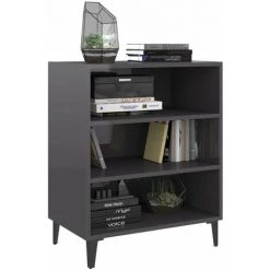 HAPPYSHOPPING Buffet Gris Brillant 57x35x70 Cm Agglomere 7 HAPPYSHOPPING Buffet Gris Brillant 57x35x70 Cm Agglomere -Buffet et enfilade Soldes 40760114 3