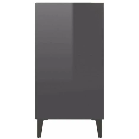 HAPPYSHOPPING Buffet Gris Brillant 57x35x70 Cm Agglomere 5 HAPPYSHOPPING Buffet Gris Brillant 57x35x70 Cm Agglomere – Image 5