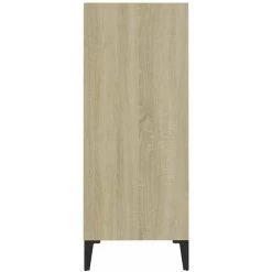 HAPPYSHOPPING Buffet Blanc Et Chene Sonoma 57x35x90 Cm Agglomere -Buffet et enfilade Soldes 40760119 5