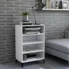 HAPPYSHOPPING Buffet Blanc Brillant 57x35x90 Cm Agglomere