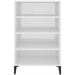 HAPPYSHOPPING Buffet Blanc Brillant 57x35x90 Cm Agglomere -Buffet et enfilade Soldes 40760120 4