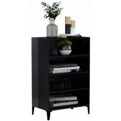 HAPPYSHOPPING Buffet Noir Brillant 57x35x90 Cm Agglomere -Buffet et enfilade Soldes 40760121 3