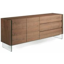 Paris Prix - Buffet 3 Tiroirs & 2 Portes "delma" 188cm Naturel