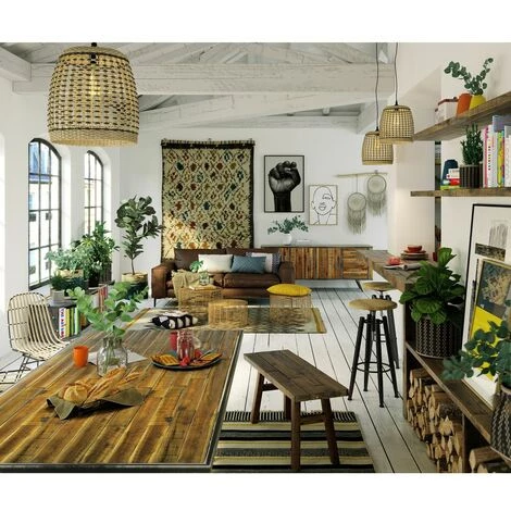 ZAGO Enfilade 3 Portes Bois Et Métal Cusco - Naturel Foncé 3 ZAGO Enfilade 3 Portes Bois Et Métal Cusco - Naturel Foncé – Image 3