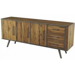 ZAGO Enfilade 3 Portes Bois Et Métal Cusco - Naturel Foncé 8 ZAGO Enfilade 3 Portes Bois Et Métal Cusco - Naturel Foncé -Buffet et enfilade Soldes 41020368 4