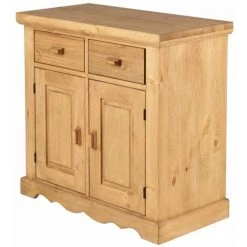 NO NAME Bahut Rustique Pin Massif 2 Portes 2 Tiroirs Opéra -Buffet et enfilade Soldes 41020392 2