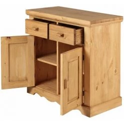 NO NAME Bahut Rustique Pin Massif 2 Portes 2 Tiroirs Opéra -Buffet et enfilade Soldes 41020392 4