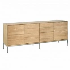 Paris Prix - Buffet 3 Tiroirs & 3 Portes "kubico" 225cm Chêne