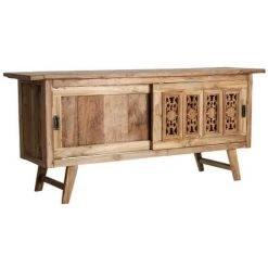 LES TENDANCES Buffet 2 Portes Bois Massif Clair Farah