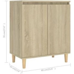 Buffet Avec Pieds En Bois 60x35x70 Cm Aggloméré Chêne Sonoma VidaXL -Buffet et enfilade Soldes 41347774 3