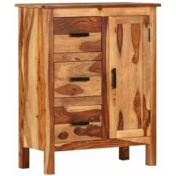 HAPPYSHOPPING Buffet 65 X 30 X 80 Cm Bois Solide De Sesham
